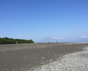霞んで見にくいですが奥にあるのが富士山です